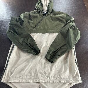 Champs Men Green and Tan Windbreaker Pullover Jacket Sz Large